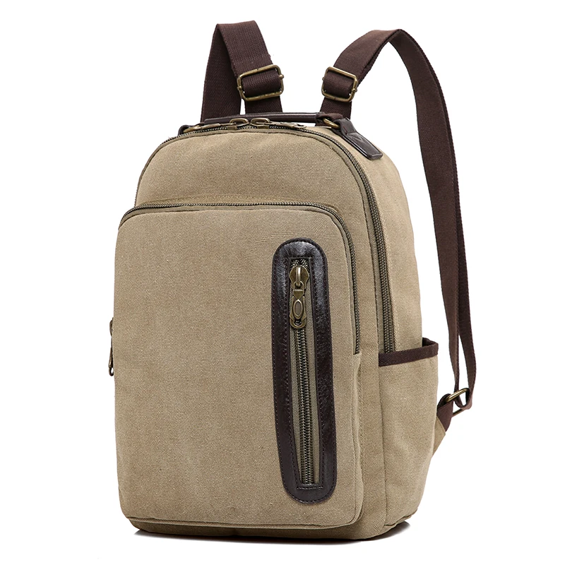 

2019 Spring New Men's Canvas Shoulder Bag High Quality Large Capacity Casual Outdoor Travel Bag Light Breathable Backpack
