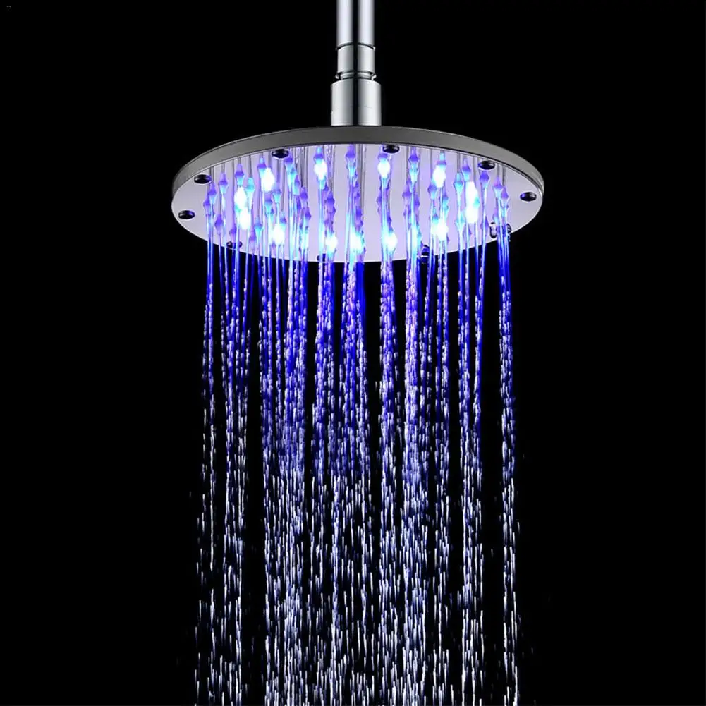 

LED Top Sprayer Colorful Luminous Color Change Temperature Control Three-Color Round Long Faucet Top Sprayer SDH-F2