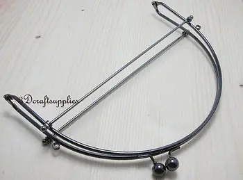 

metal purse frame glue on clasp clip gunmetal 8 1/2 inch X 6 1/2 inch Y26