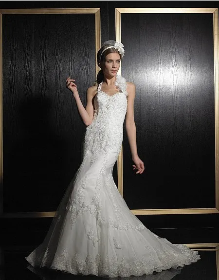 Дизайн элегантный бисером плюс размер ручной работы sweetheat Русалка кружева свадебные платья свадебные платья