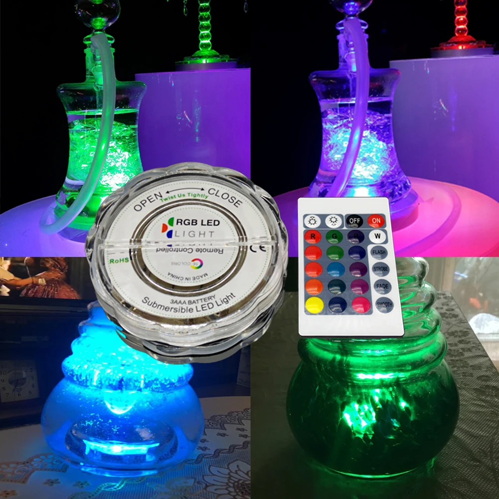 

LOMINT Hookah Shisha LED Light RGB 16 Colors Narguile Nargile chicha Accessories Festive Party Decoration With remote control