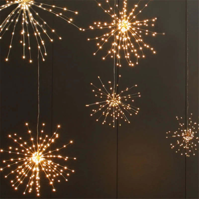 120Led 200 Led Solar Lamp Starburst String Light Copper Wire Solar Panel Powered Fairy DIY Firework Xmas Explosion Wedding Light (14)