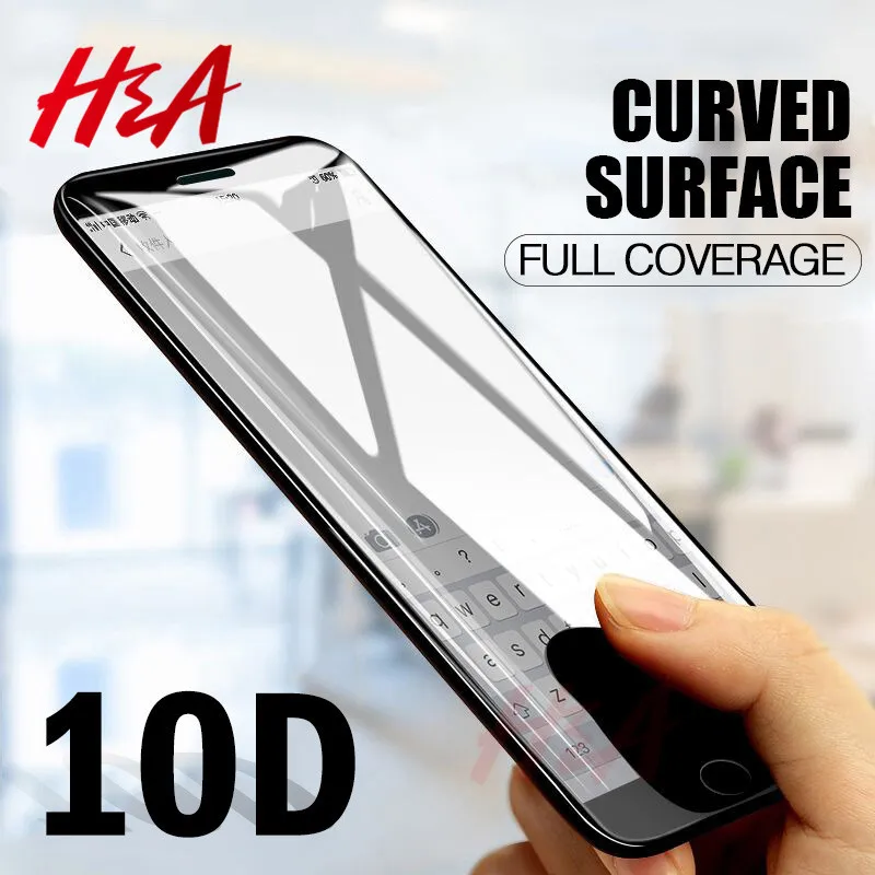 Koop H amp; EEN 10D Gebogen Beschermende Glas Op De Voor iPhone 8 7 Plus X Gehard Glas Voor iPhone 6 6 s Plus 7 7 Plus Screen Protector Film