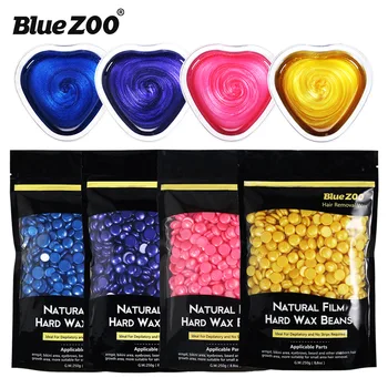 

Blue Zoo hard wax beans for hair removal hot film Pearlescent Wax strawberry gold lavender taste hair remover beans BZ110