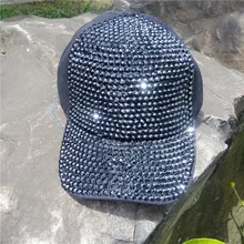 2015lgc061 Женщины Черный Полный поля diamond саржи Bling adjstable Бейсболки для женщин