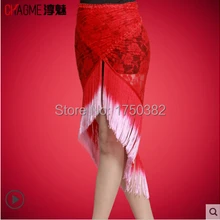 Латинский танцевальный костюм Кружевной кисточкой треугольный ремень для женщин латинский танцевальный костюм для упражнений хип шарф 4 вида цветов