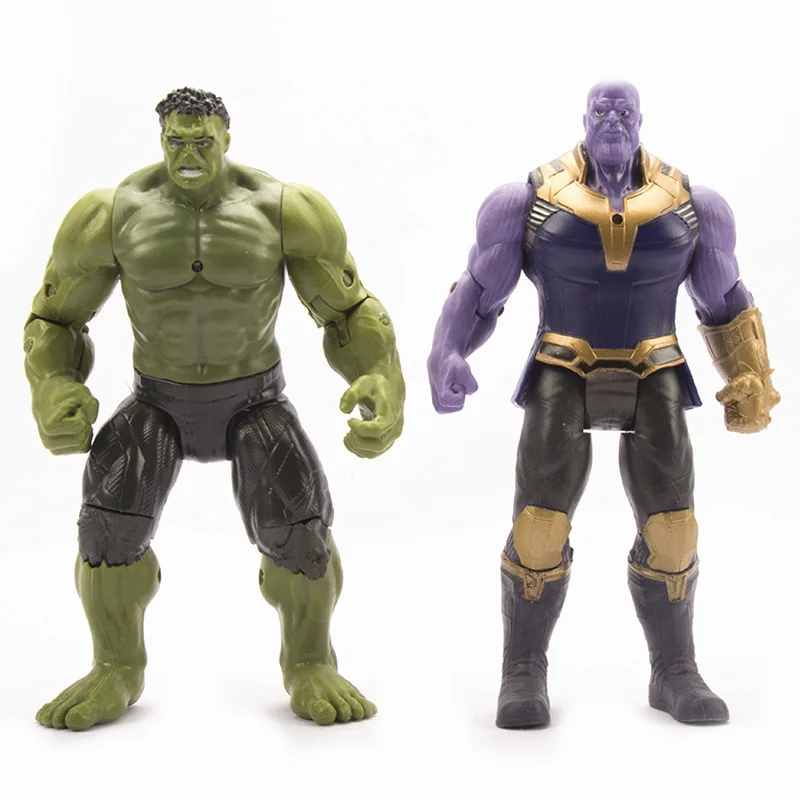 2Pcs 6'' Marvel Avengers 3 Infinity War Movable Joints Thanos Hulk Action Figure 