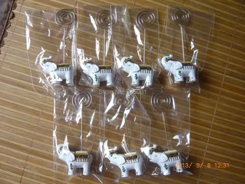 

Free shipping 100 pieces/lot White Elephant Place Card Holder Wedding/Shower Favors