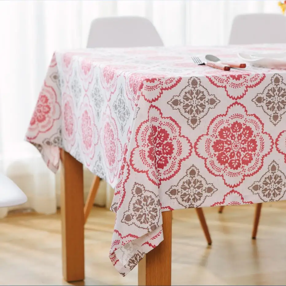 Fashion Linen Mandala Flower Dinner Tablecloth Simple Home Decor Round 140x140 High Quality Toalha De Mesa | Дом и сад