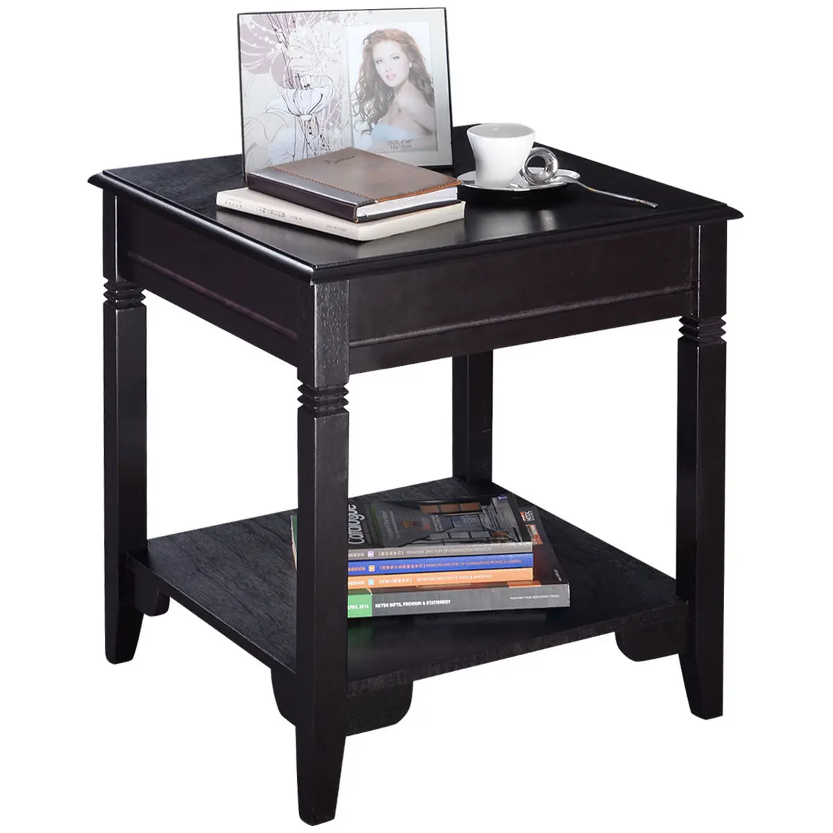 Giantex Modern End Coffee Table Durable Quality Home Furniture Storage Shelf Decor Bedroom Nightstand HW51532