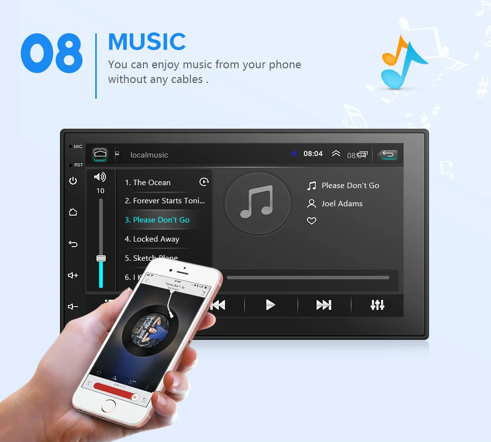 Top 7 inch 2 Din Android Car Radio GPS Navigation Bluetooth Universal Car Audio Stereo FM USB Touch Screen Car Multimedia MP5 7
