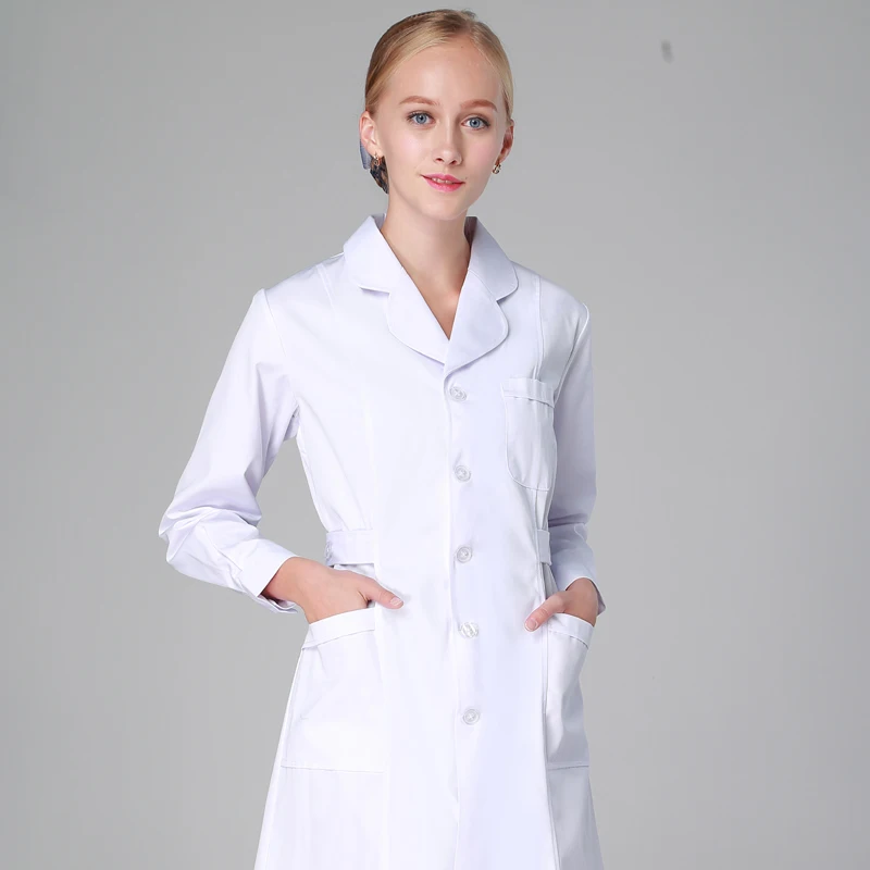 Униформа медсестры длинный халат для женщин Зимний костюм медика куртка полная длина поли хлопковое для спа косметолога ветеринарная Рабочая одежда
