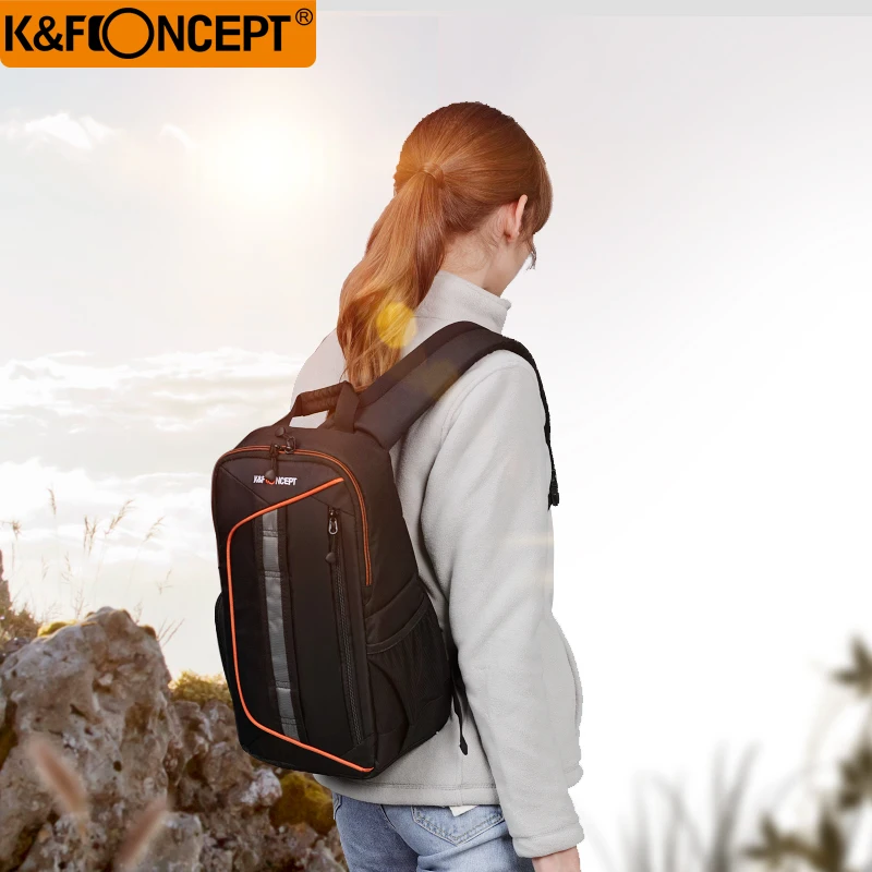 Koop K amp; F CONCEPT Waterdichte Camera Rugzak Nieuwe Stijl Sling Messenger Reistas Grote Capaciteit Hold DSLR Statief iPad Met regenhoes