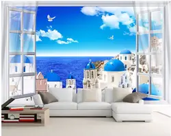 3d обои на заказ фотография вид на море средиземноморской замок украшения малярки обои для стен 3D настенные фрески