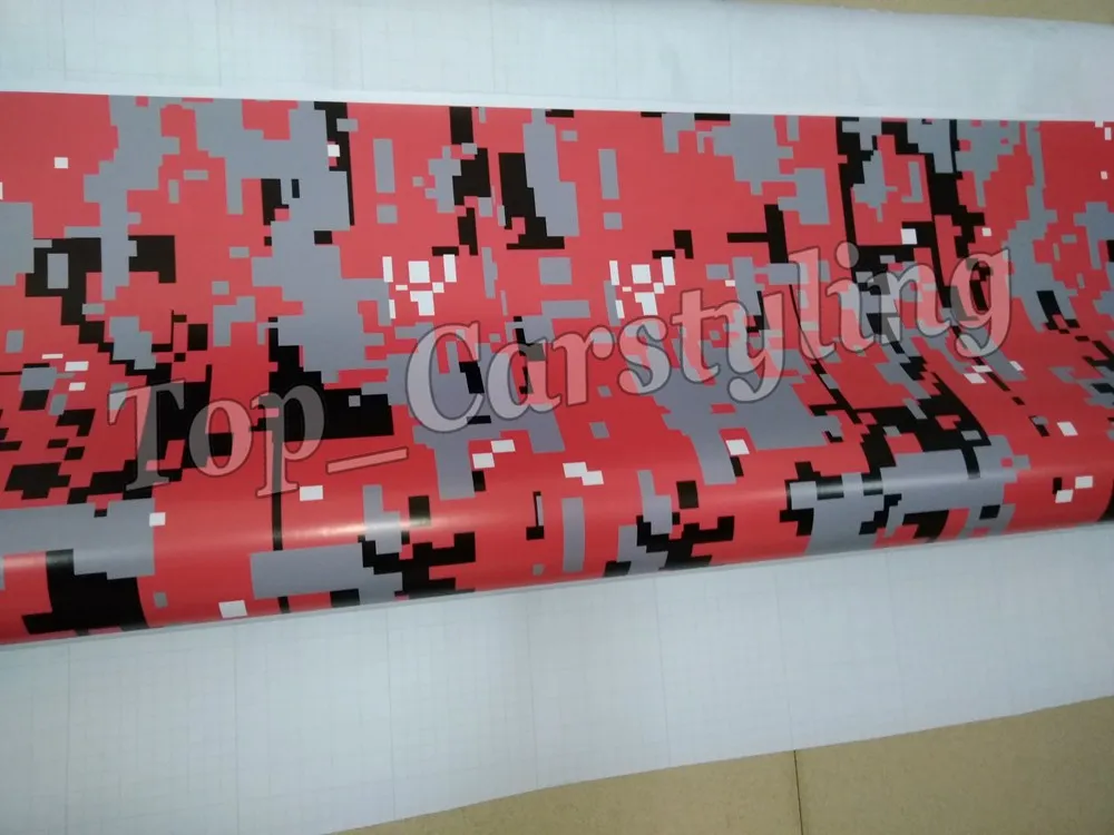 red camouflage vinyl car styling digital camo Vinyl66 (1)