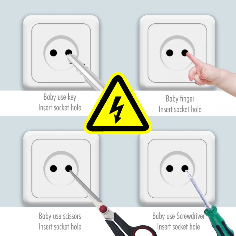 10Pcs 2 Hole Kids Electrical Safety Protector Sockets Protection EU Sockets Cover Plugs Baby Electric Outlet Plug Saftey