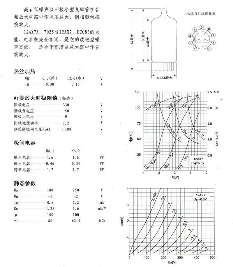 2 шт Shuguang 12AX7-TA(12AX7B, 7025, 12AX7-T) совпадающий парный усилитель HIFI звуковая вакуумная трубка