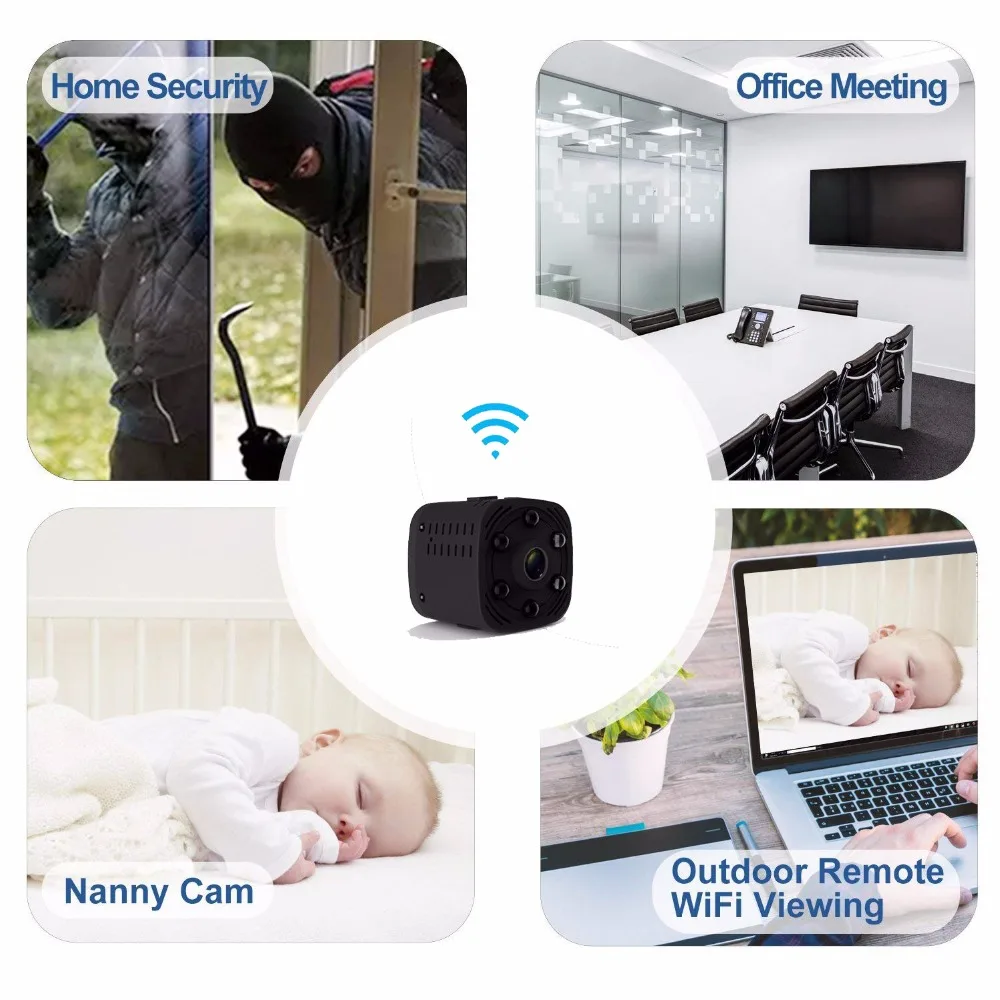 CCTV Wifi мини-камера беспроводная 1080P видеокамера микро камера Маленькая Домашняя безопасность видео камера видеокамера ночное видение без светильник