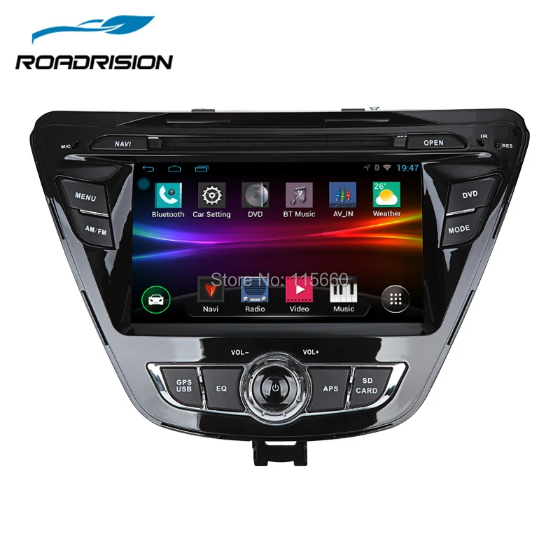 Автомобильный DVD RoadRision 7 дюймов 1024*600 четыре ядра Android 6 0 для Hyundai Elantra 2013 2015 с GPS Wi Fi