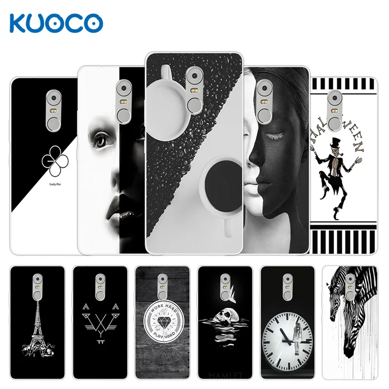 

For Lenovo K6 Note 5.5 Inch K53 A48 K6Note K53A48 Case Soft TPU Silicone Phone Cover B&W Design for Lenovo K 6 Note Gel