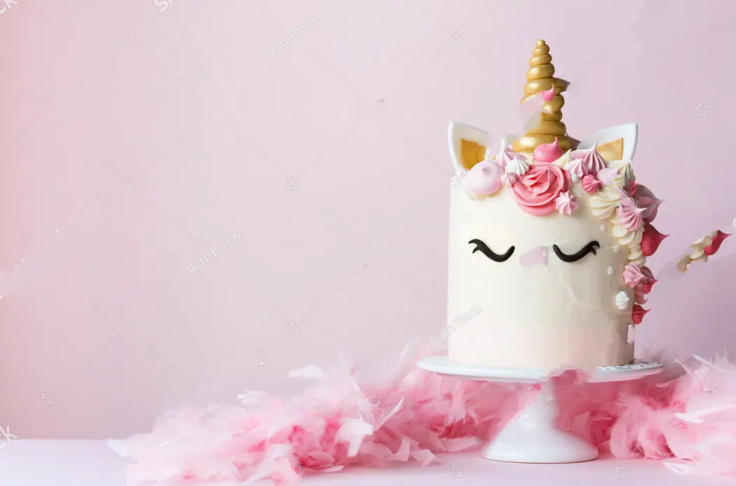 unicorn cake pink frosting photo studio background vinyl