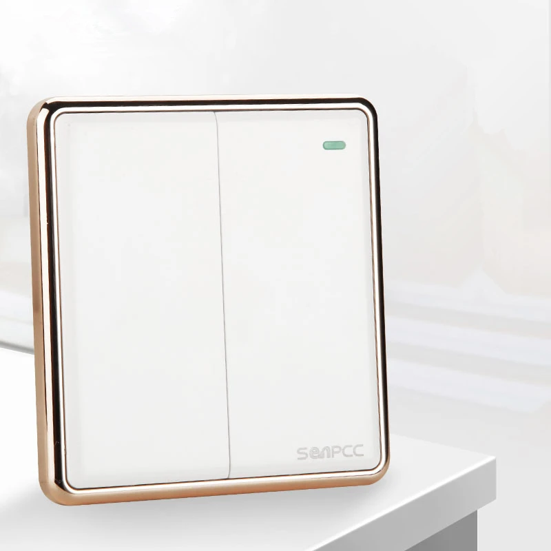 Uk Standard Wall Switch 16a 220v 2 Gang 2 Way Home Light