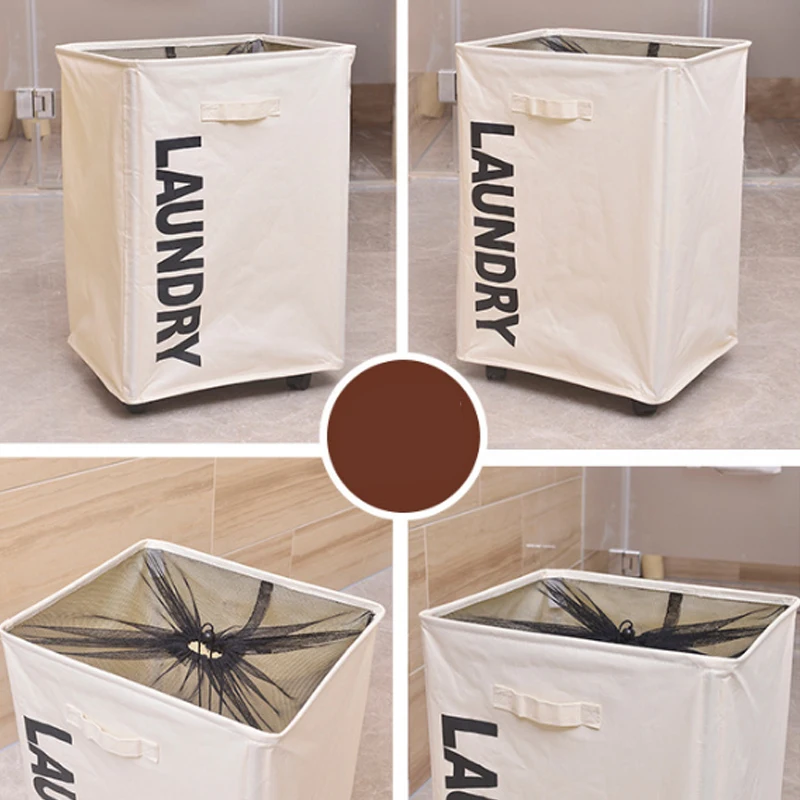 DINIWELL أكسفورد سلة تخزين ملابس مع الأسطوانة للماء القذرة تعوق لطي الغسيل المنظم للمنزل مكتب