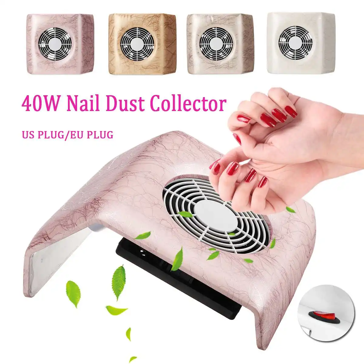 Coletor de pó Aspirador de pó Sucção do Unha Manicure Máquina Conjunto Gel uv Polonês Mais Limpo Ferramentas pó 40 w 5 unha polonês mais limpo ferramentas manicure sucção do prego pó mais limpo