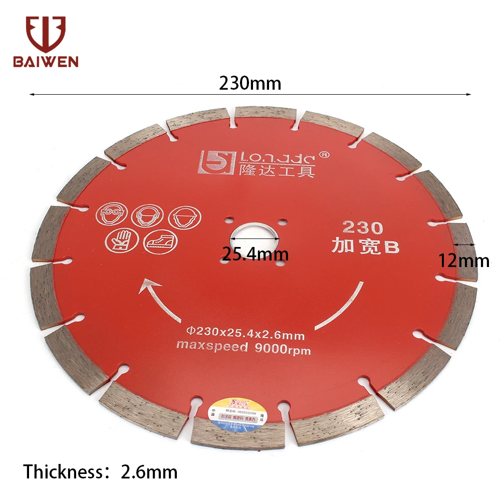 9 "230 мм Алмазное Колесо режущего диска дисковая пила для сухой или влажной мраморной кладки строительный камень резки 230*25,4*2,6 мм