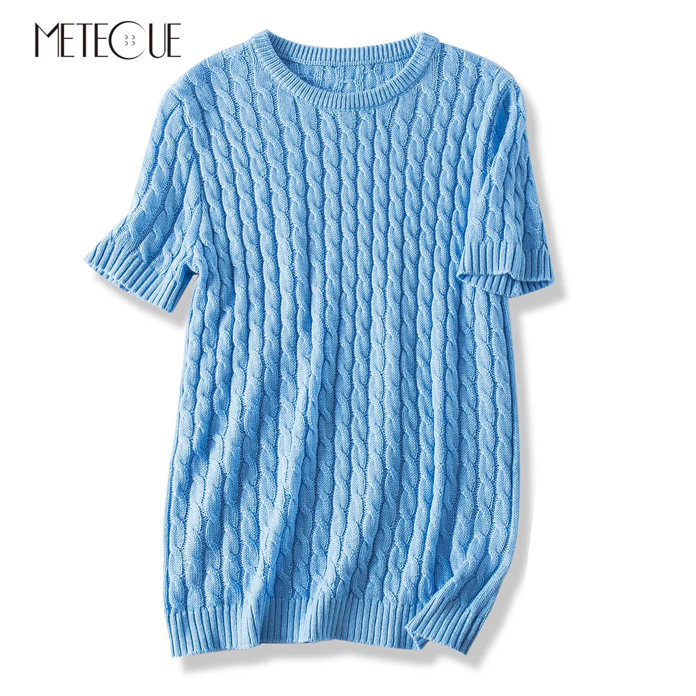 

Retro Twist Weave Short Sleeve Knitted Women Sweater Vintage Cashmere Wool Blends O Neck Woman Sweaters Spring Autumn 2019