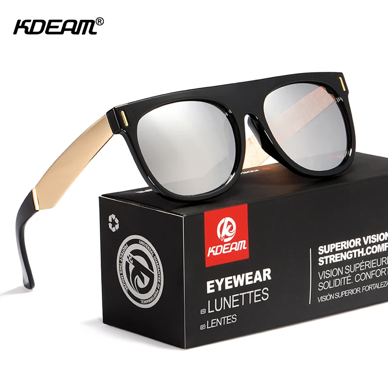 

KDEAM Alloy Square Sunglasses Women Wide Arms Vintage Sun Glasses UVA/UVB Protection oculos de sol KD2709