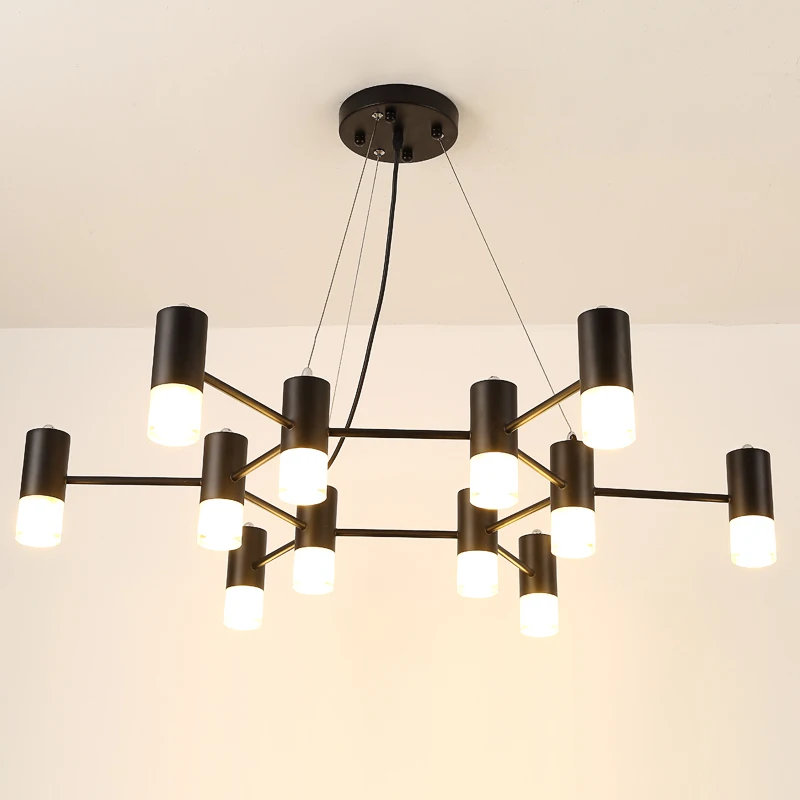 

Black LED Chandelier Acrylic Lampshade modern chandelier For Diningroom Chandelier Lighting LED Light Fixtures lamparas de techo