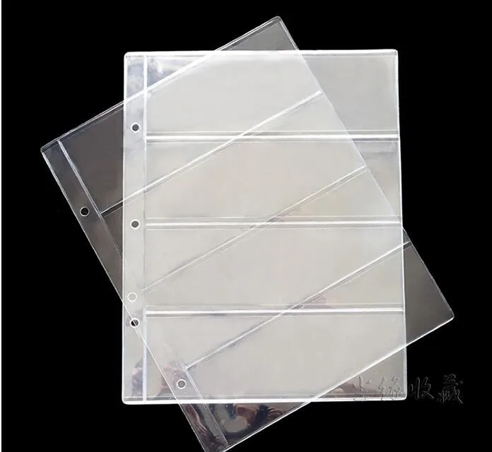 10 PCS/Lot 2 3 4 lines 20 30 42 Units/Sheets coins album transparent inside pages 252*200mm inners of collection coin holders