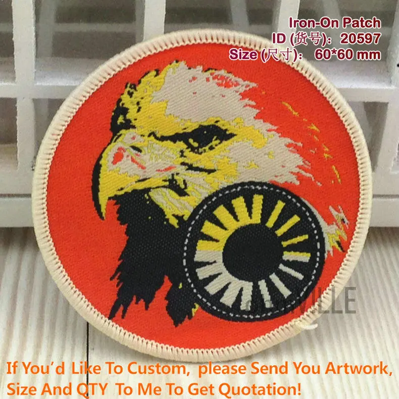 

2016 New Patches For Clothing Parches Bordados 20597 Circular Eagle Embroidery Patches "accept Customized Patch" Iron On Patch