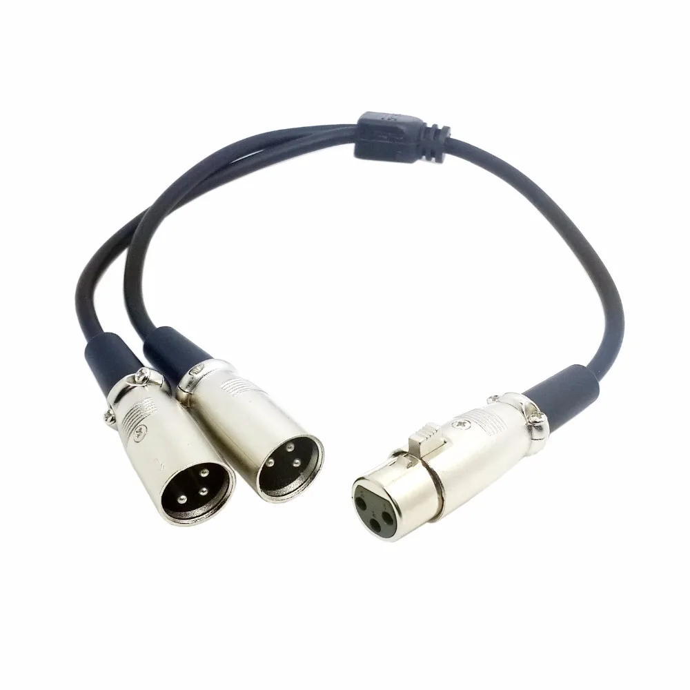CY 3pin XLR Female To Dual XLR Male Audio Splitter Microphone Cable