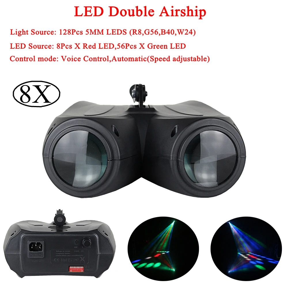 

8Pcs/Lot 128 LED RGBW Double Laser Stage Effect Light For Club Show Wedding decoration Christmas Disco DJ Party Light