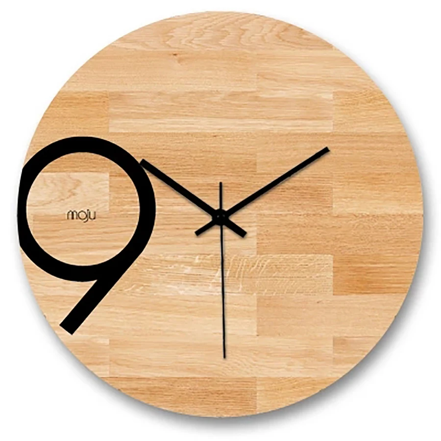 

Nordic Art Simple Mute Living Room Clock Wood Large Kitchen Wooden Wall Clock Modern Design Digital Klok Wall Watch Colcks
