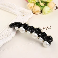 Orange Black Beautiful Simulated Pearls Hairpins Hair Jewelry Banana Hair Clips Accessories for Women