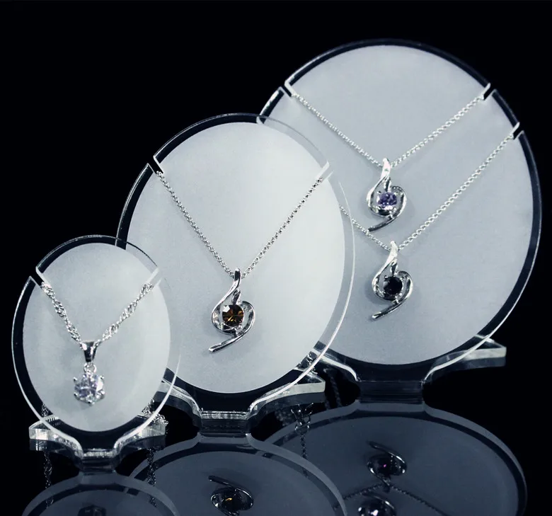 Lot of 3 Acrylic Frosted Pendant Display Holder Jewellery Display