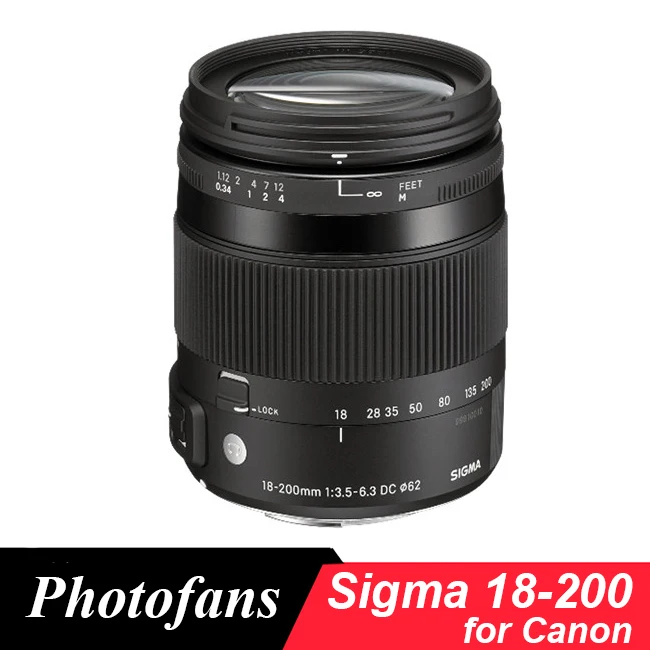 Объектив Sigma 18-200 мм для Canon 18-200 мм f/3,5-6,3 DC Macro OS HSM Lente объектив для 700D 750D 760D 60D 70D 80D 7D 1300D T5i T3i