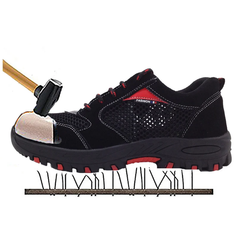 

Breathable Safety Shoes Men's Lightweight Summer Anti-smashing Piercing Work Sandals Single Mesh Sneakers 15D50