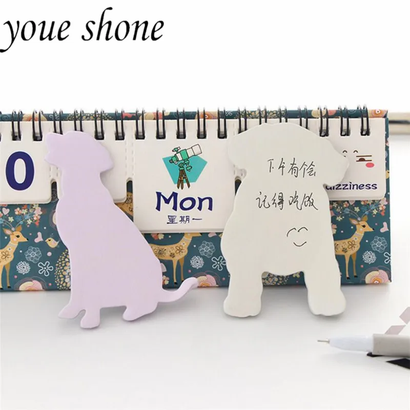 

2Pcs/lots Creative Kawaii Dog blank Memo Pads Sticky notes Tickers Scrapbooking Notebook Stationery Students Office Supplies