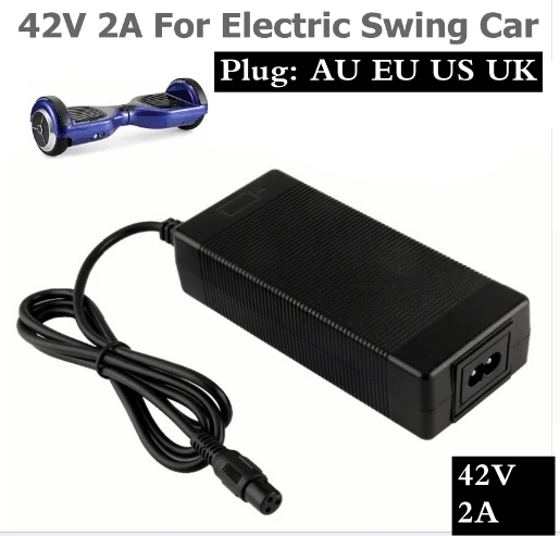 

Two-wheeled 42V2A balance car charger universal 36Vpower adapter three-hole plug for 10 series lithium battery EU/US/AU/UK/Plug