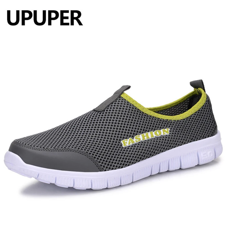 UPUPER Summer Breathable Men's Sneakers Air Mesh Ultralight Slip on ...