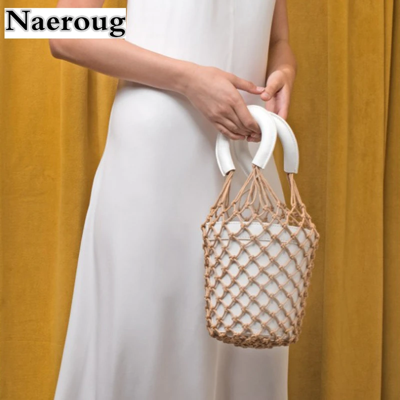 

2018 Summer Newest Women's Bucket Bag Famous Brand Designer Leather Handbags Female Beach Bag Women White/Brown/Red Tote Bag Sac