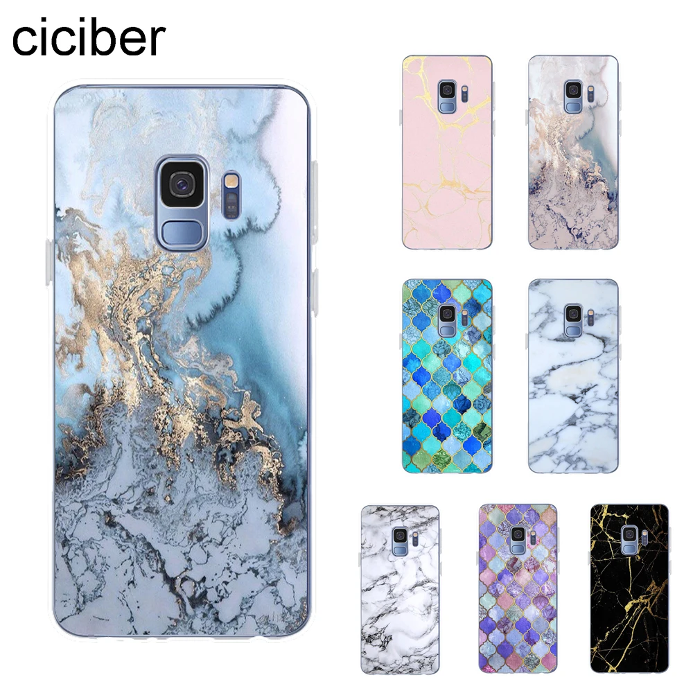 

Ciciber Colored Marble Fundas For Samsung Galaxy S9 S8 S7 S6 S5 Edge Plus Mini Phone Case Cover Soft Silicone TPU Coque