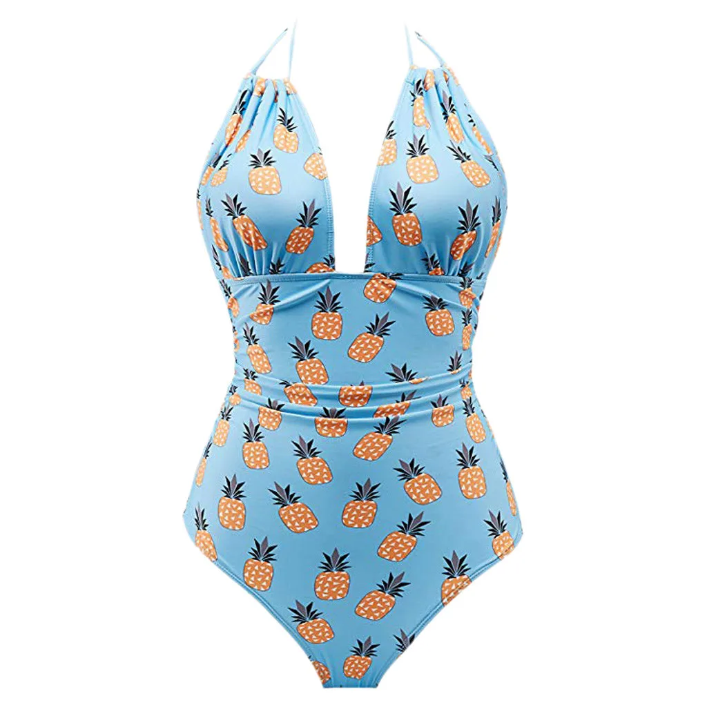 

2019 Women's One Piece Swimwear Backless Tummy Control Monokini Swimsuits Clearance Bathing Suit Swimming Costume Beachwear