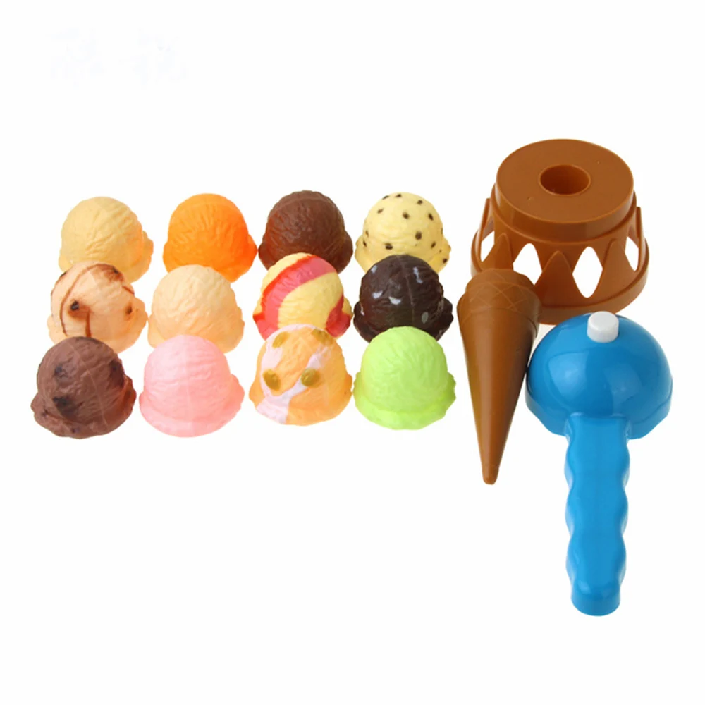 

Lovely Colorful Preschool Games Finger Training Ice Cream Stack Simulation Food Educational Kitchen Toys Boys Girls Pretend Play