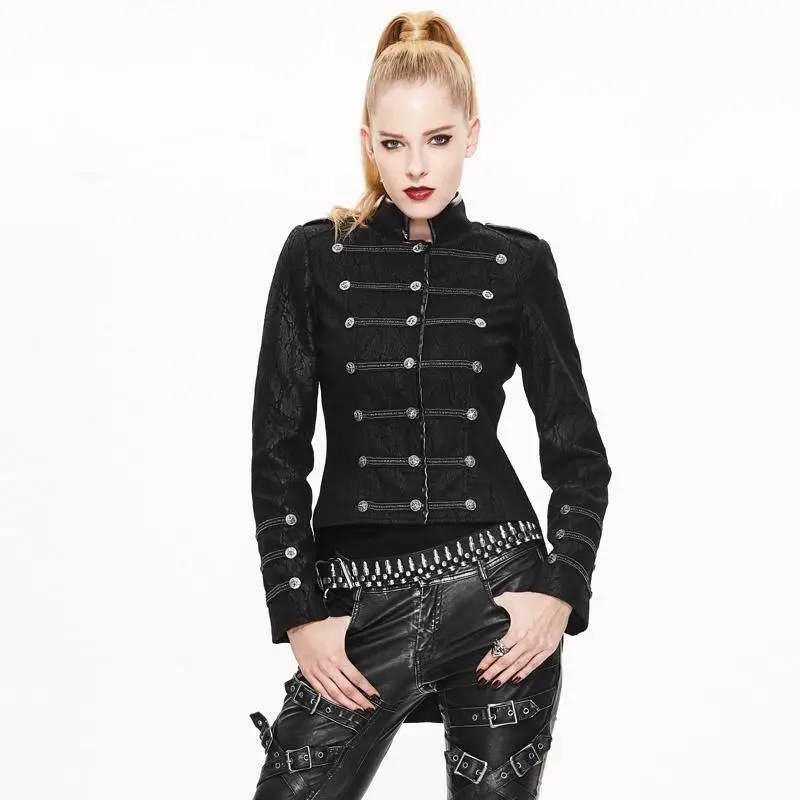 

Devil Fashion Women's Asymmetric Button Up Punk Jacket CT030