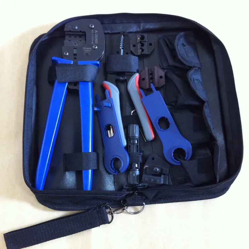 

1 Pack Solar PV MC4 Crimping Tool for MC4 Solar Connector(2.5~6.0mm2) Solar Panel Cable Crimping Stripper Tool Bag Kits